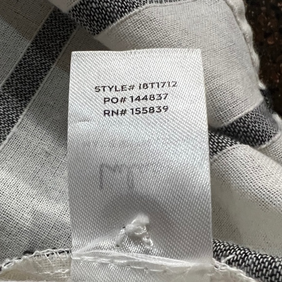 LULUS Amelia Dawn Off-White Striped Long Sleeve Button-Up Top (Size M) - Picture 15 of 16